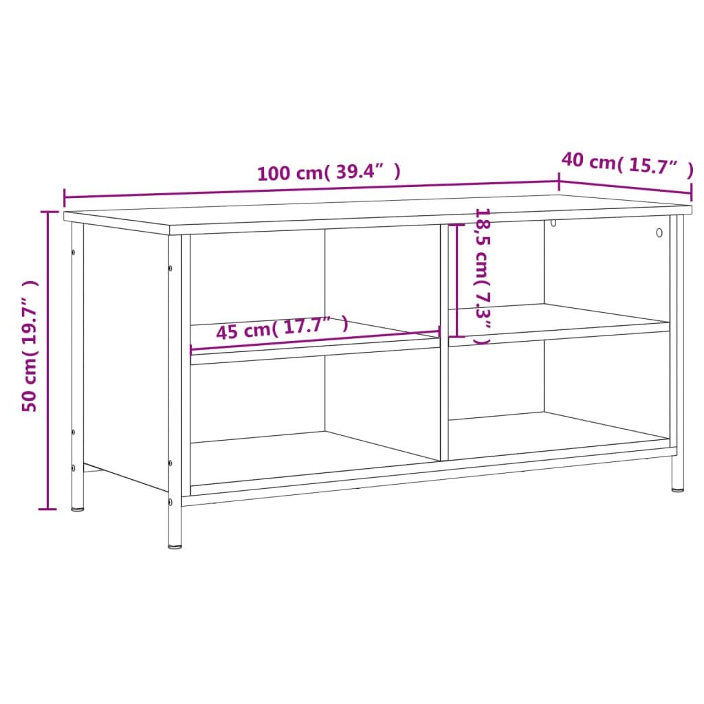 TV cabinet Sonoma oak plywood 100x40x50 cm