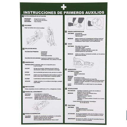 Instrucciones primeros auxilios