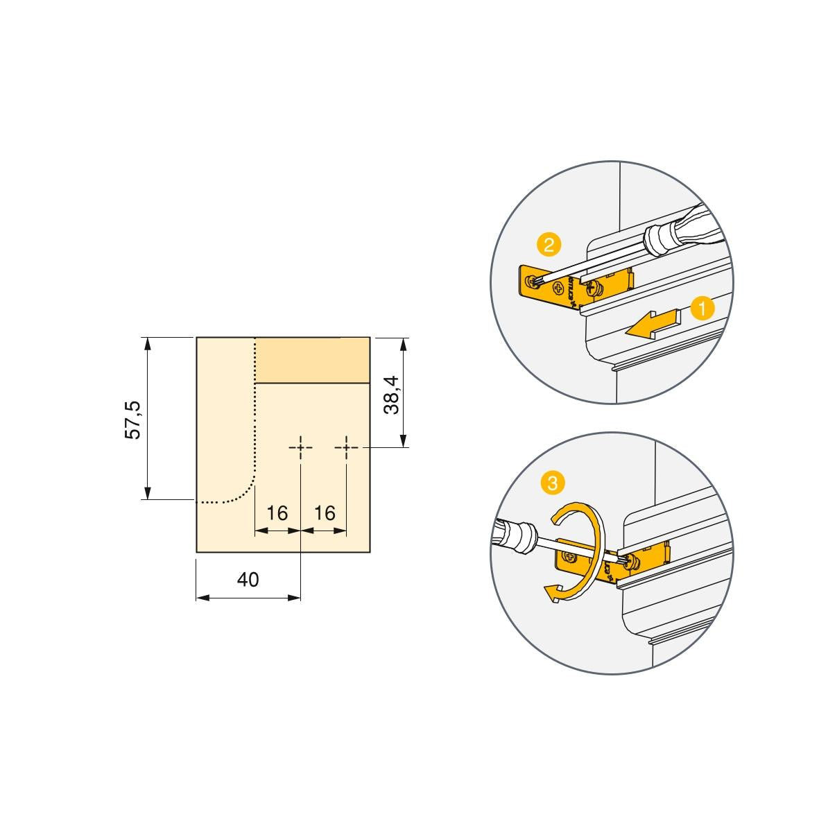 Emuca Kit de 2 perfiles superiores Gola para muebles de cocina, longitud 2,35m, con accesorios, Aluminio