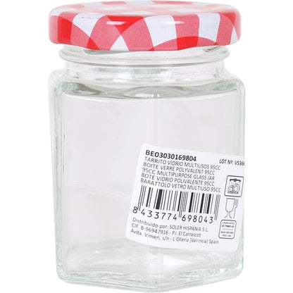 24 UNITS MULTIPURPOSE GLASS JAR 95CC MEDITERRANEAN