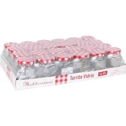 24 UNIDADES POTE DE VIDRO MULTIUSO 95CC MEDITERRÂNEO