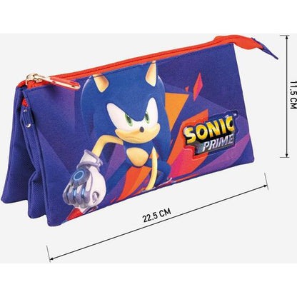 SONIC PRIME PURPLE 3 COMPARTMENTS PENCIL CASE