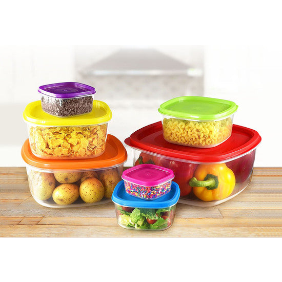 SET OF 7 SQUARE STACKABLE LUNCH BOXES - PRIVILEGE