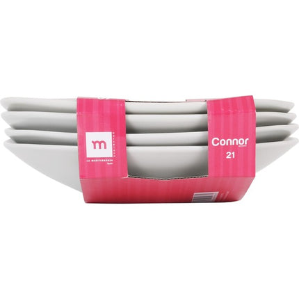 SET OF 4 CONNOR 21CM SQUARE DEEP PLATES