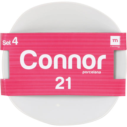 SET OF 4 CONNOR 21CM SQUARE DEEP PLATES