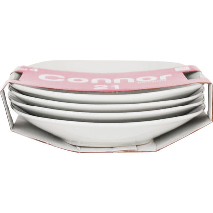 SET OF 4 CONNOR 21CM SQUARE DEEP PLATES
