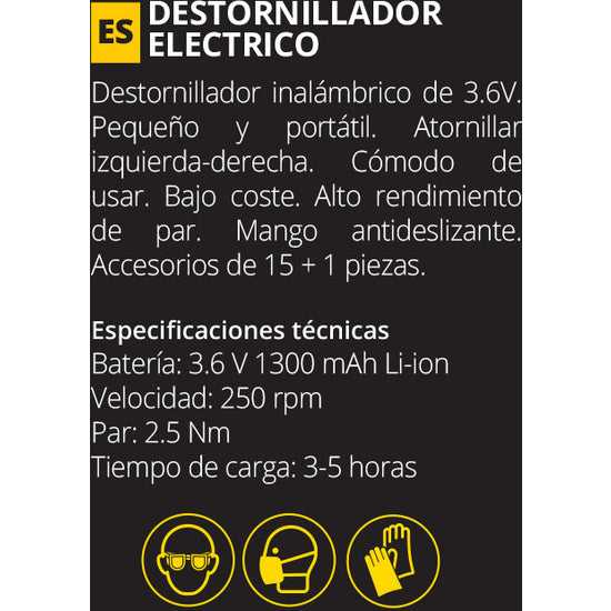 2 Sets destornillador eléctrico inalámbrico +15 accesorios