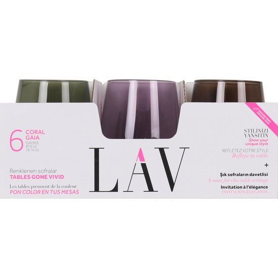 48 Vasos 475cc gaia colores pastel