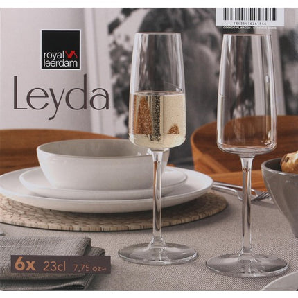 SET OF 6 CHAMPAGNE GLASSES 23CL LEYDA