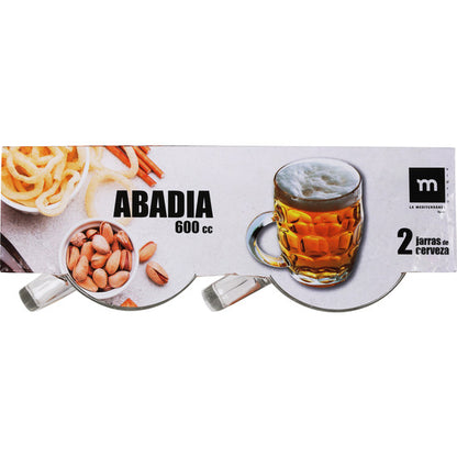 SET 2 JARRAS CERVEZA 600CC ABADIA