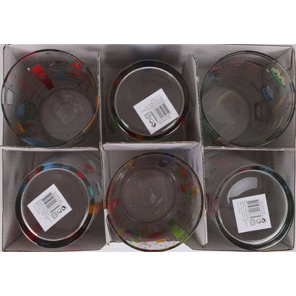 6 VASOS MEDIDOR 515CC DECORACIÓN SURTIDA