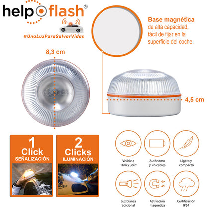 Help flash - luz de emergencia autónoma, señal v16