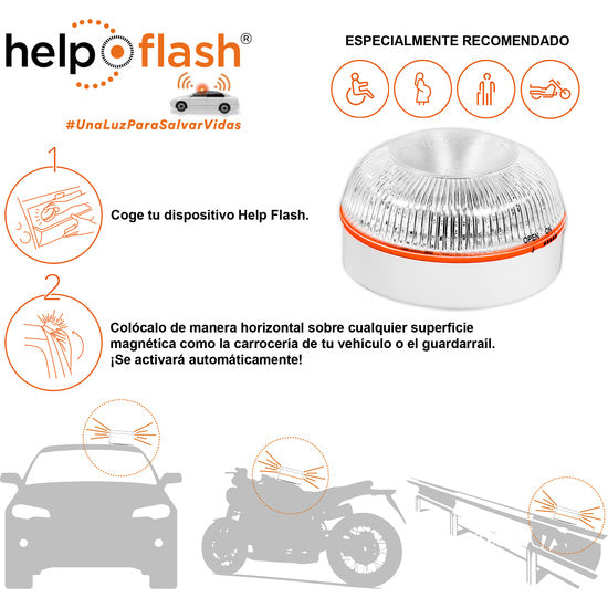 Help flash - luz de emergencia autónoma, señal v16