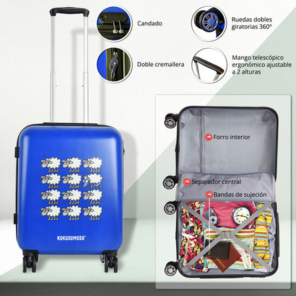 MALETA CON RUEDAS AZUL MARINO MODELO SHEEPS KUKUXUMUSU