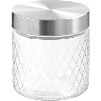 GLASS JAR T/STEEL 830ML ANNA RELIEF