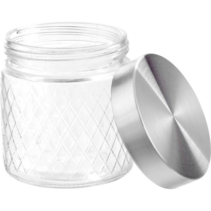 GLASS JAR T/STEEL 830ML ANNA RELIEF