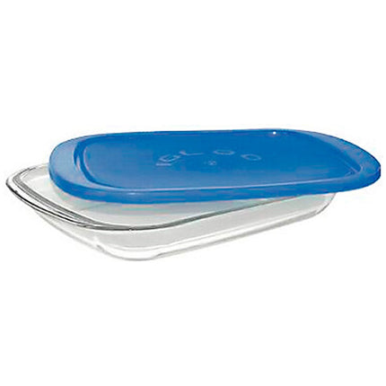 LANCHEIRA IGLOO + TAMPA PLANA RETANGULAR 26X18,5CM AZUL