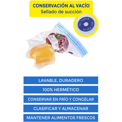 144 unidades, BOLSA COMIDA REUTILIZABLE VACIO 30X34CM QUTTIN