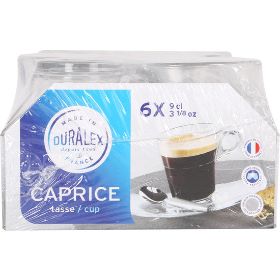 6 TAZAS CAFÉ APILABLE TRANSPARENTE 90CC CAPRICE