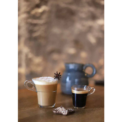 6 STACKABLE TRANSPARENT COFFEE CUPS 90CC CAPRICE