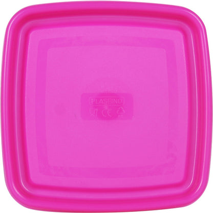 10 SQUARE LUNCH BOXES 0.75L - ASSORTED COLORS