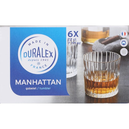 SET OF 6 TRANSPARENT GLASSES 22CL MANHATTAN