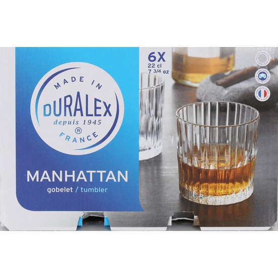 SET OF 6 TRANSPARENT GLASSES 22CL MANHATTAN