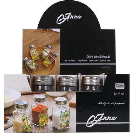 SALINHEIRO DE VIDRO DECORADO ANNA 3 VARIADOS