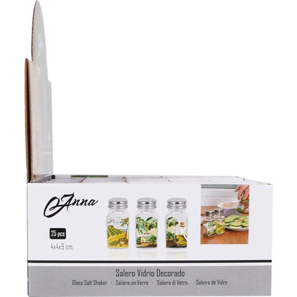 SALINHEIRO DE VIDRO DECORADO ANNA 3 VARIADOS