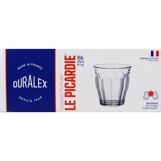 SET OF 6 TRANSPARENT GLASSES 25CL PICARDIE