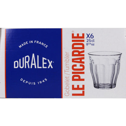 SET OF 6 TRANSPARENT GLASSES 25CL PICARDIE