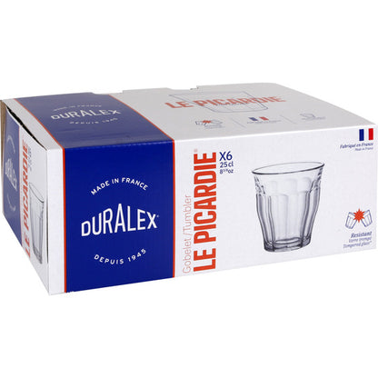 SET OF 6 TRANSPARENT GLASSES 25CL PICARDIE