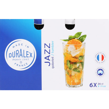 SET 6 VASOS TRANSPARENTE 26CL ALTO JAZZ