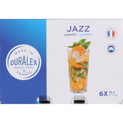 SET 6 VASOS TRANSPARENTE 26CL ALTO JAZZ