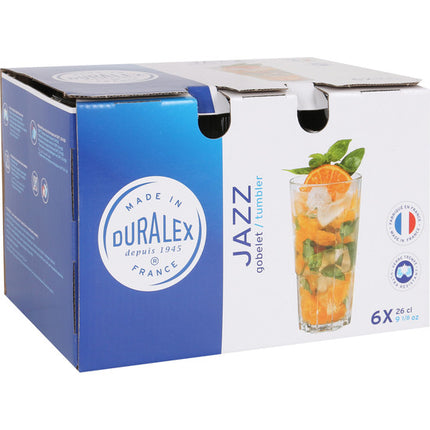 SET 6 VASOS TRANSPARENTE 26CL ALTO JAZZ