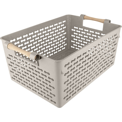 MULTIPURPOSE BASKET WITH WOODEN HANDLES 32X23CM CONFORTIME