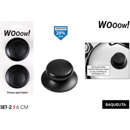 144 units Set 2 knobs lids pan bakel.6cm-wooow