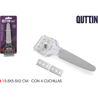 96 unidades RASQUETA VITRO.C/CUCHILLAS 4PCS-QUTTIN