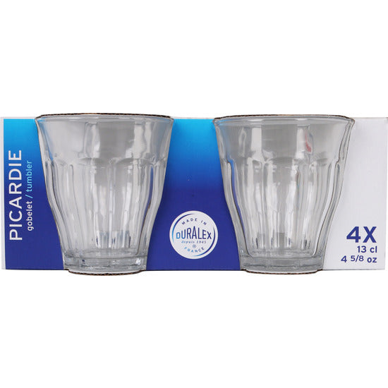 SET 4 VASOS TRANSPARENTE 130CC PICARDIE