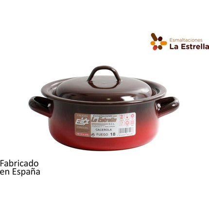 CACEROLA ESMALTADA C/TAPA 22CM - 3.4L FUEGO