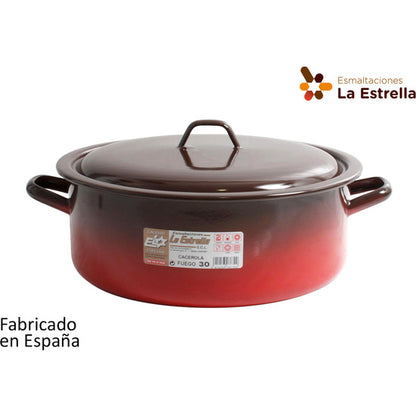 ENAMELLED PAN WITH LID 22CM - 3.4L FIRE