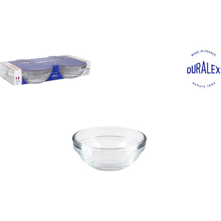 SET OF 4 ROUND TRANSPARENT LYS STACKABLE BOWLS 70CC