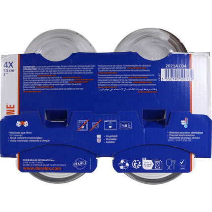 SET OF 4 ROUND TRANSPARENT LYS STACKABLE BOWLS 70CC