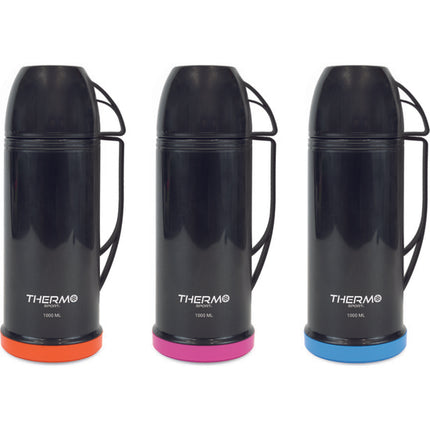 Termo plástico con taza 1L Naranja/Purple/Azul Thermosport