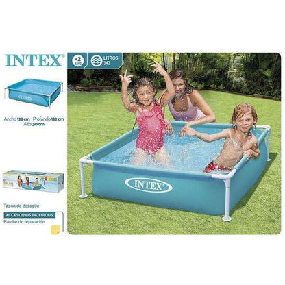 Piscina cuadrada desmontable mini frame (capacidad 342 litros) (+ 2 años) 122x122x30 cm