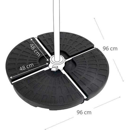 PARASOL SUPPORT 4 PIECES PLASTIC 52/66 KG 48X48X7.5CM