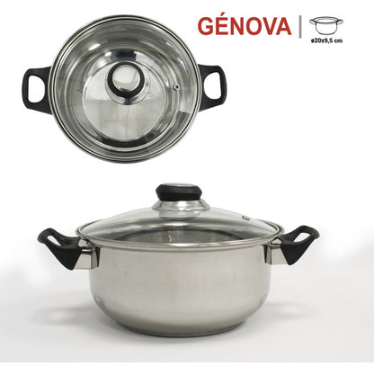 Bateria cocina 12pc acero induccion genova