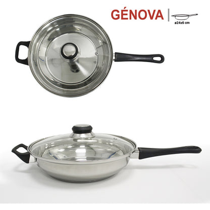 Bateria cocina 12pc acero induccion genova