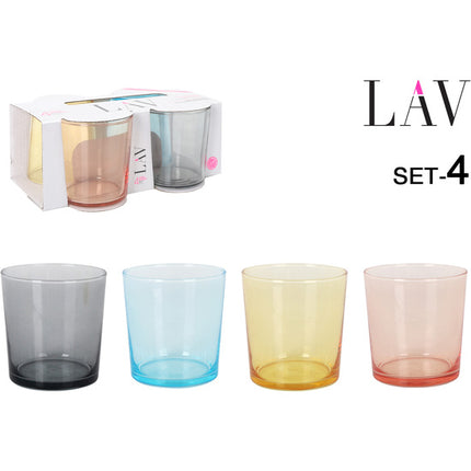 6 Sets 4 vasos pinta 345cc colores