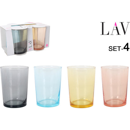 SET 4 VASOS SIDRA 520CC COLORES PASTEL